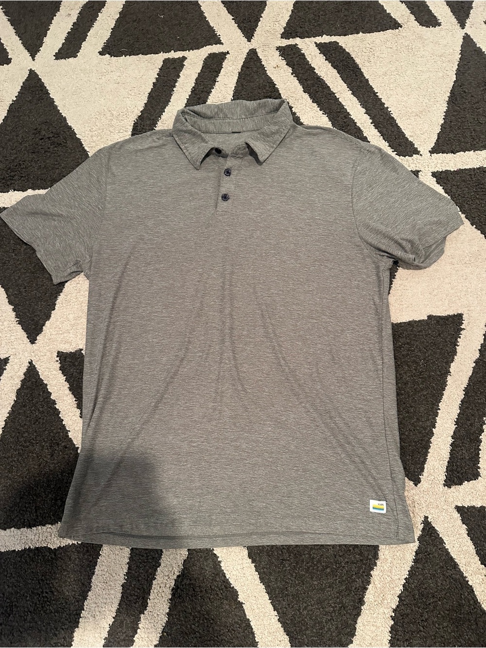 Vuori Heather Gray Strato tech Short Sleeve Polo